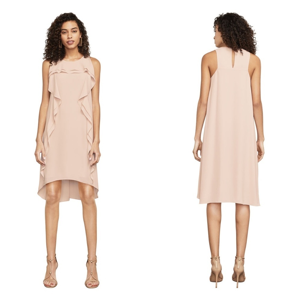 BCBGMaxAzria Dusty Pink Nikole Georgette Ruffle Dress XS